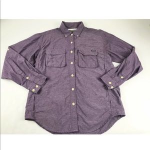 ExOfficio Womens Button Shirt Size M Purple Hiking